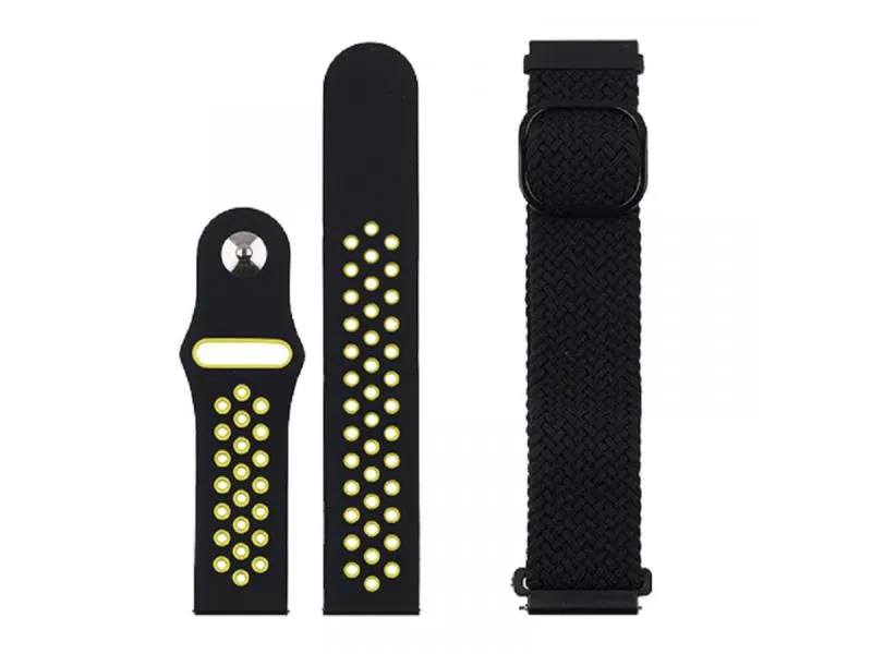 Zamenske narukvice 2u1 za pametne satove 20mm Black-Black