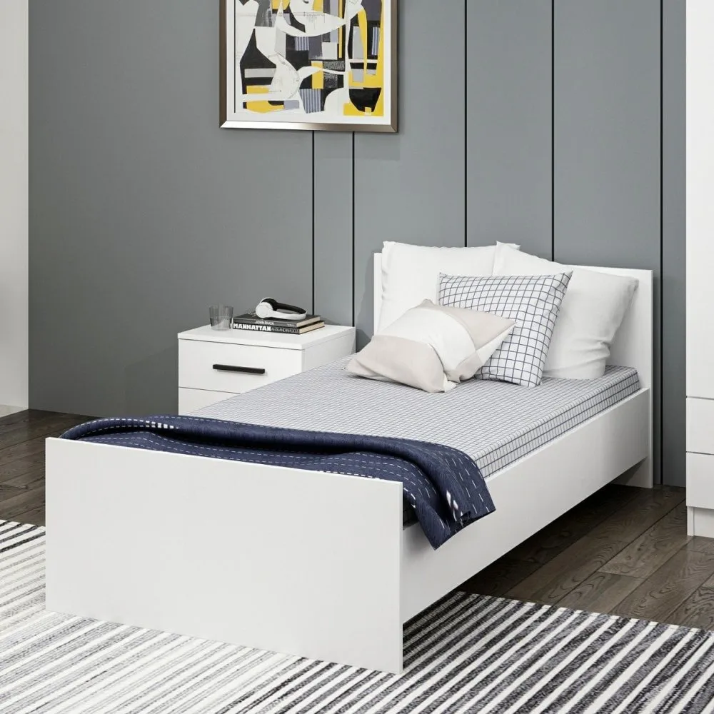 Kale Bedstead 90 x 190 White