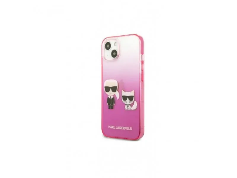 Futrola za iPhone 13 Pink Karl & Choupette Head Gradient