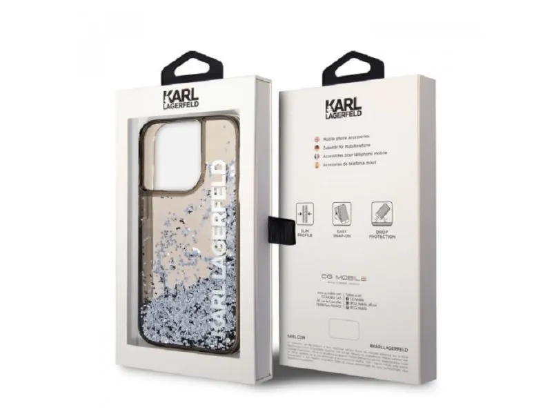 Maska za iPhone 14 Pro Max LIQ. GLITTER ELONG Black (KLHCP14XLCKVK)