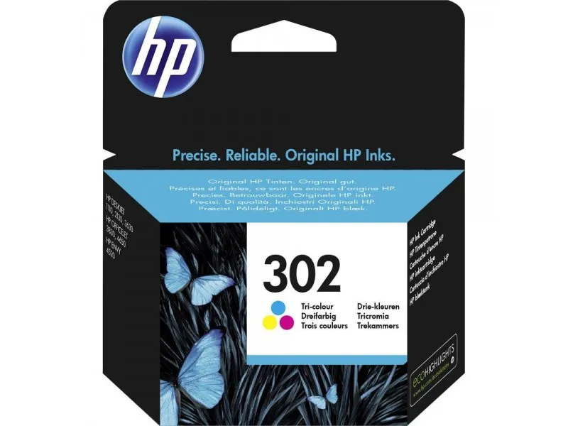 HP 302 Tri-color Original Ink Cartridge (F6U65AE)