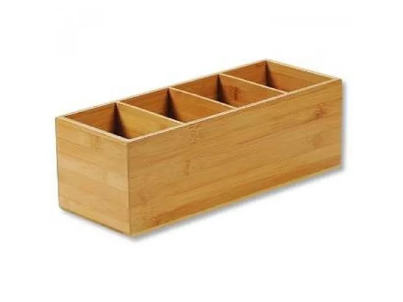 KSP70850 Kutija za escajg sa 4 pregrade od bambusa 35 x 14x 12 cm
