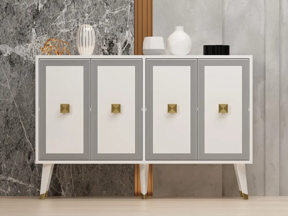 Komoda Ansel White Gold