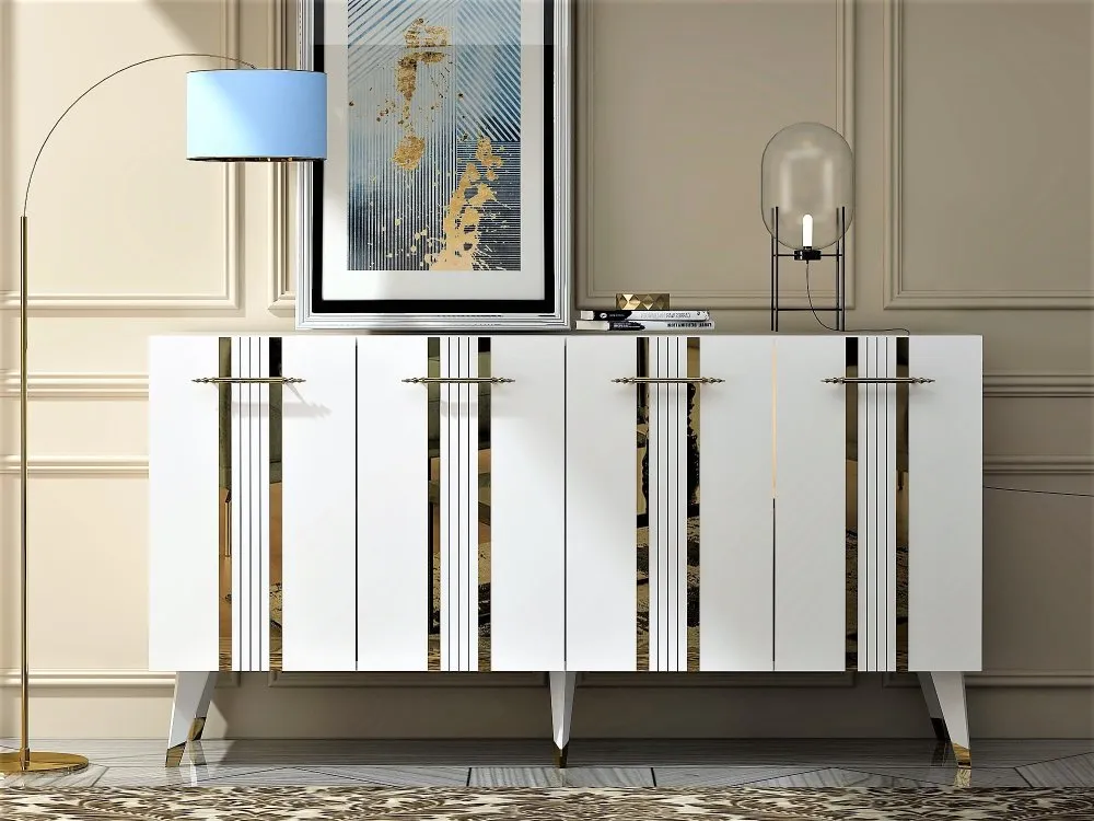 Komoda Asel White Gold