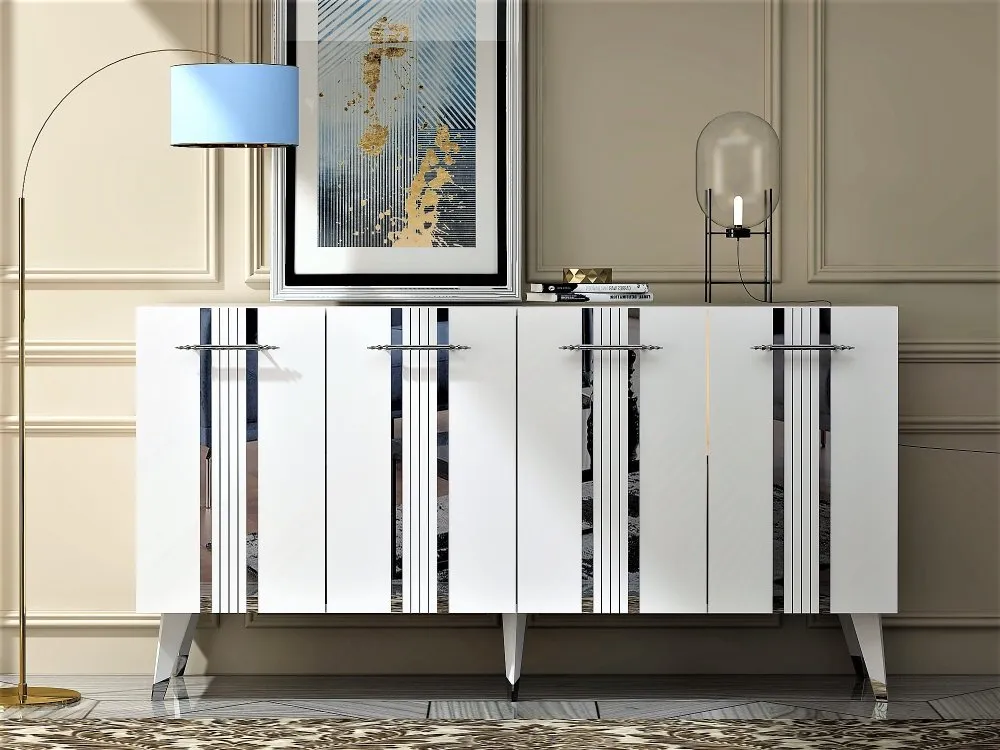 Komoda Asel White Silver