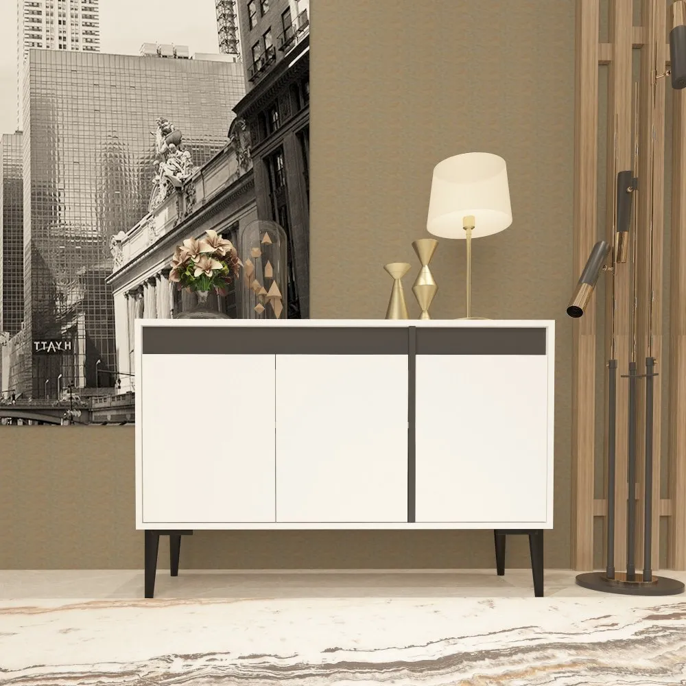 Komoda Asude White Anthracite
