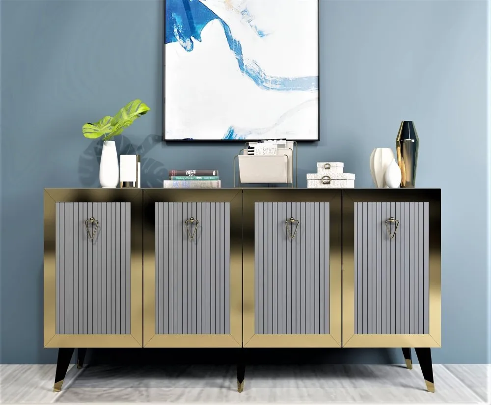 Komoda Bare Anthracite Gold