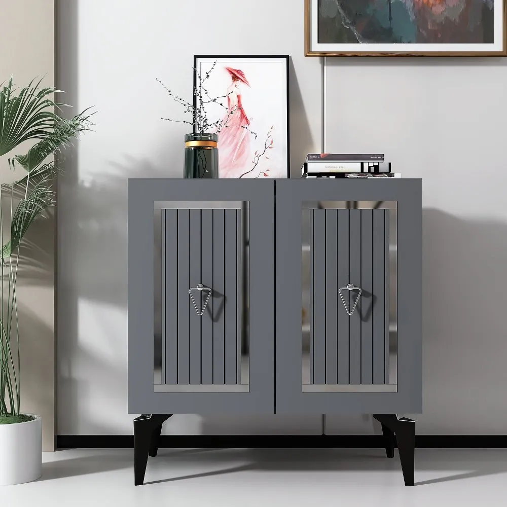Komoda Capri Anthracite Silver