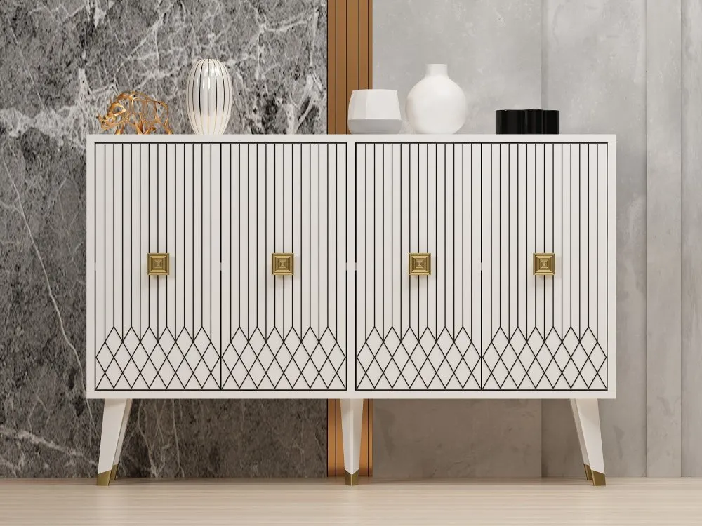 Komoda Carbın White Gold
