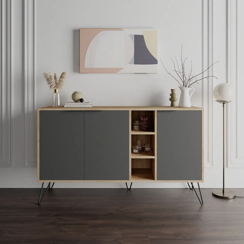Komoda Clara Console Oak Anthracite