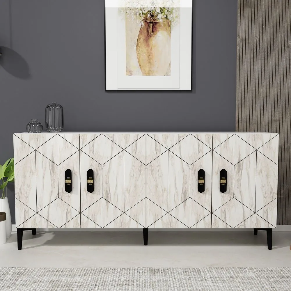 Komoda Cross KB150 White Ephesus Marble
