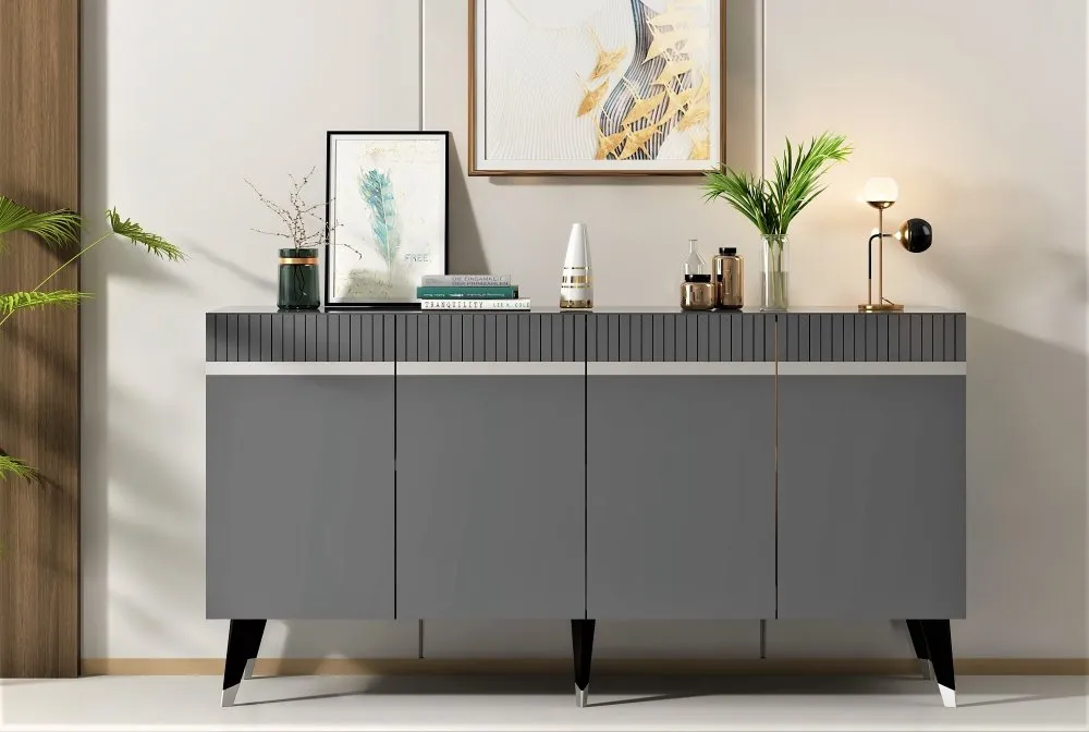 Komoda Defne Anthracite Silver