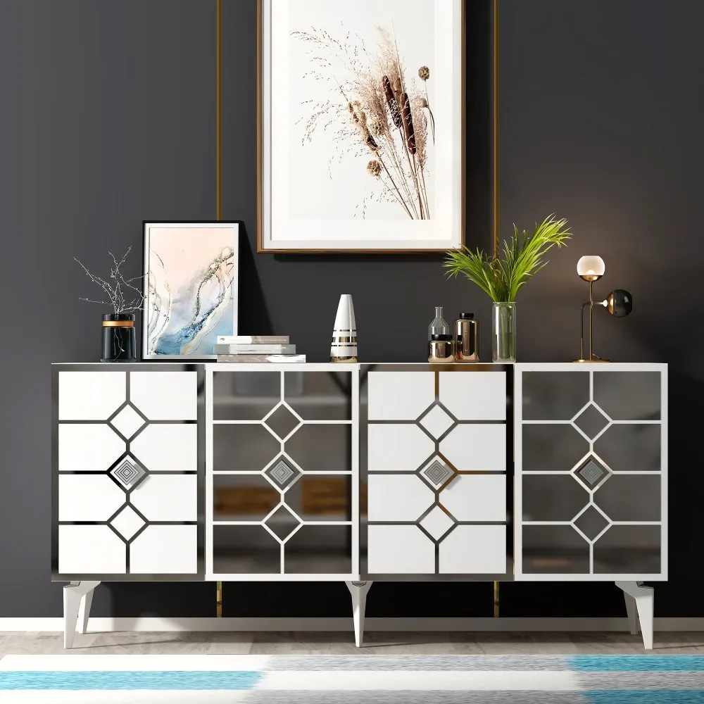 Komoda Irmak White Silver