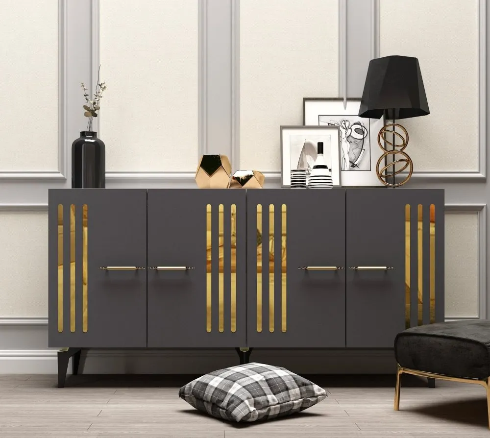 Komoda Junes Anthracite Gold