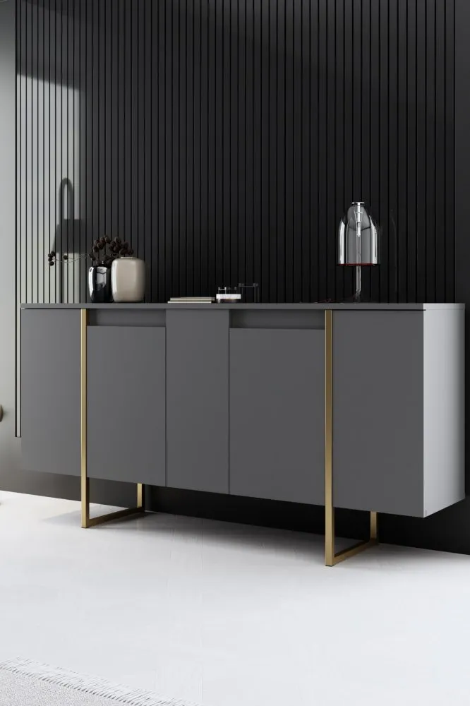 Komoda Luxe Anthracite Gold