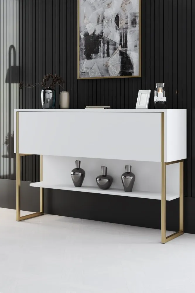 Komoda Luxe Gold White