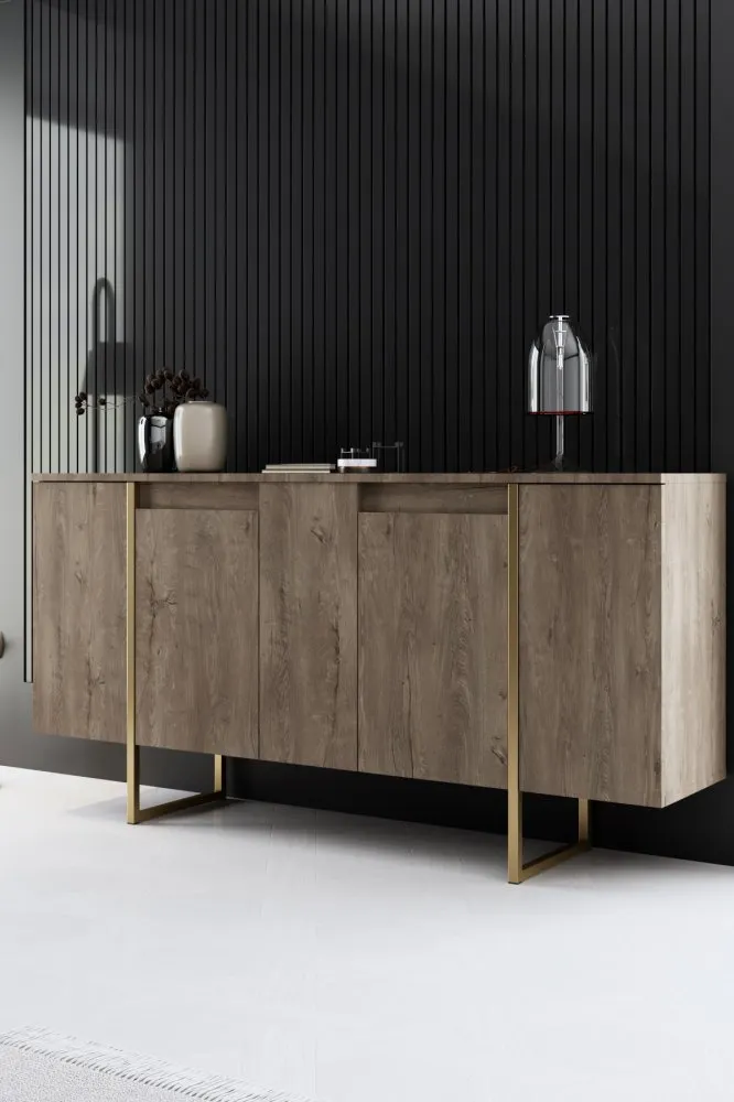 Komoda Luxe Walnut Gold