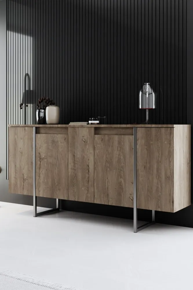 Komoda Luxe Walnut Silver