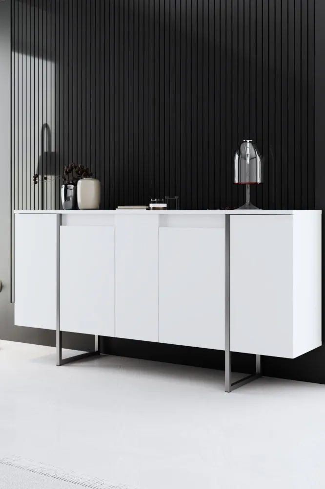 Komoda Luxe White Silver