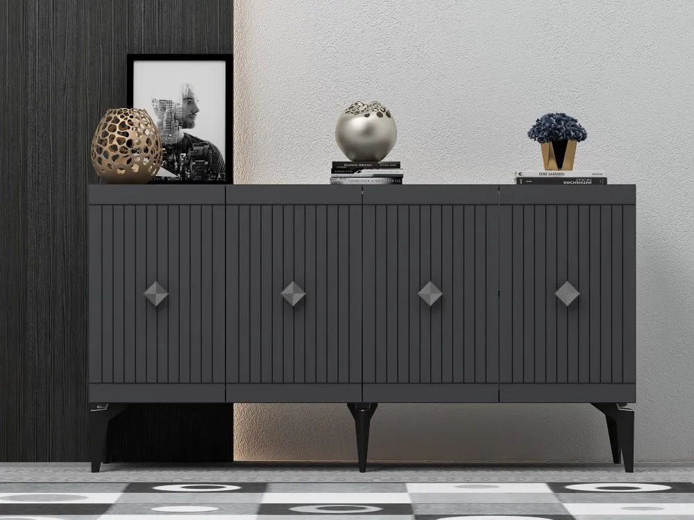 Komoda Midas Anthracite Silver