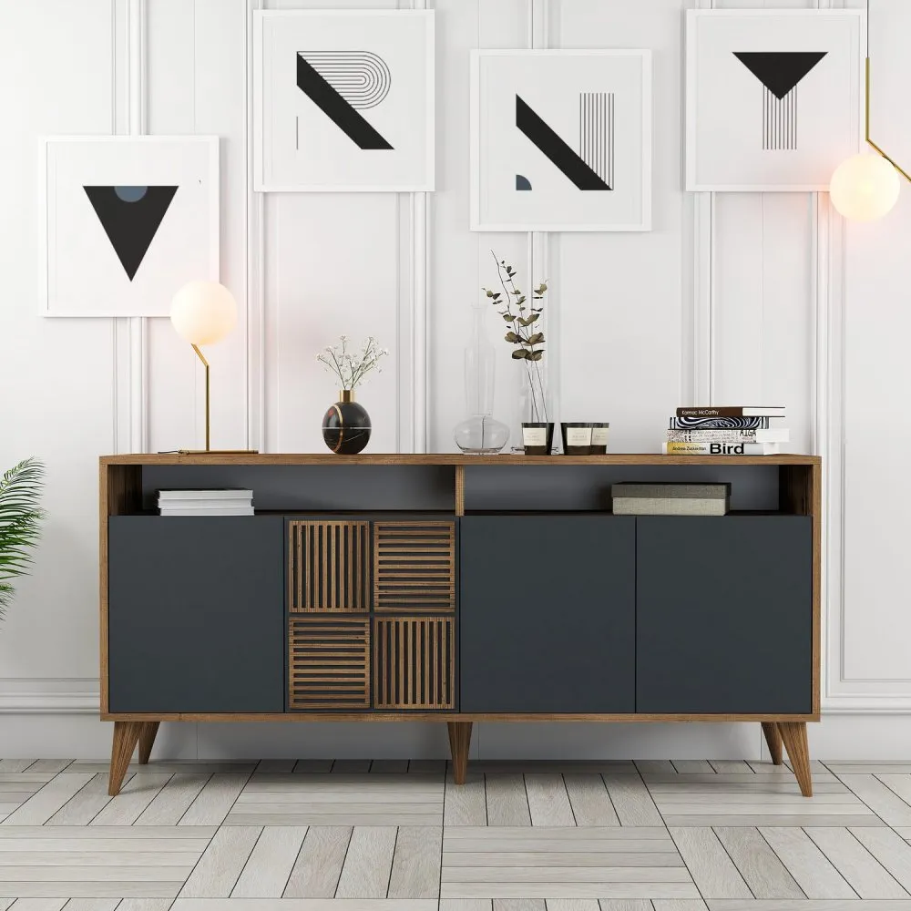 Komoda Milan 160 Walnut Anthracite