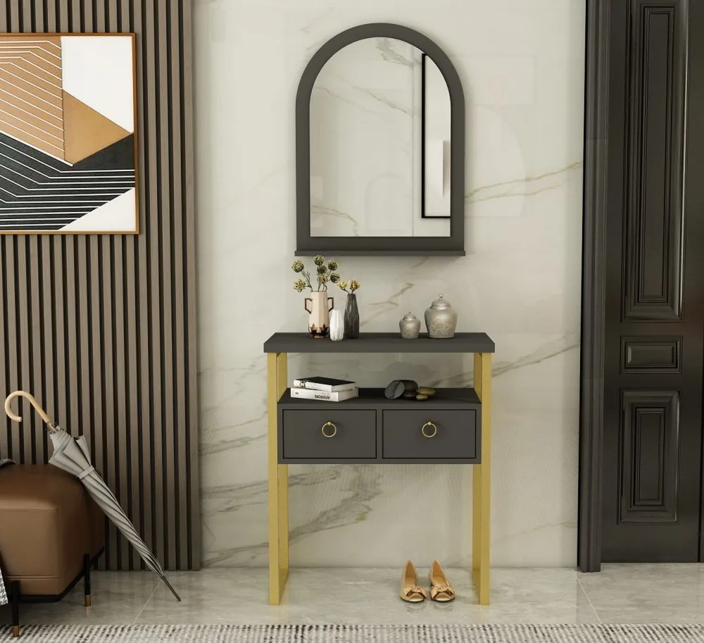Komoda Mipa Mirrored Anthracite