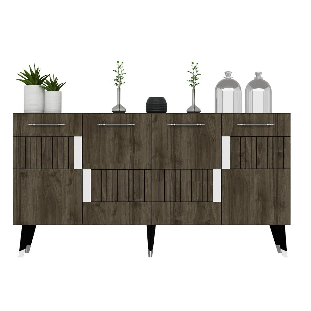 Komoda Moda Walnut Silver