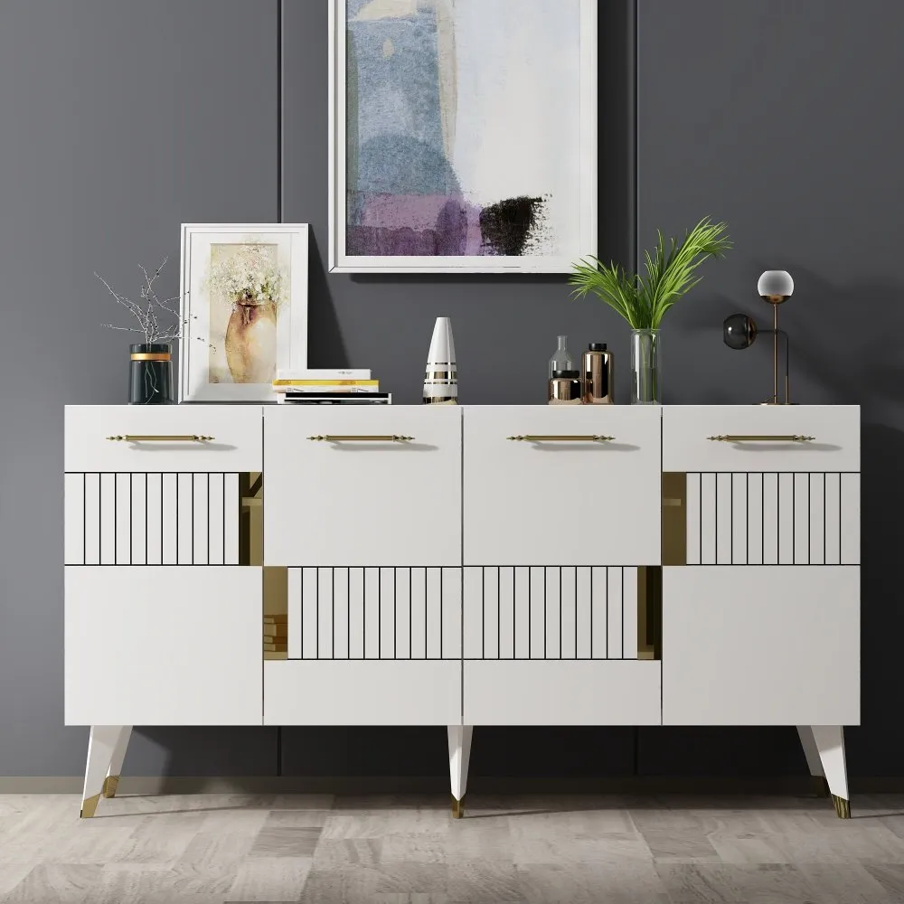 Komoda Moda White Gold