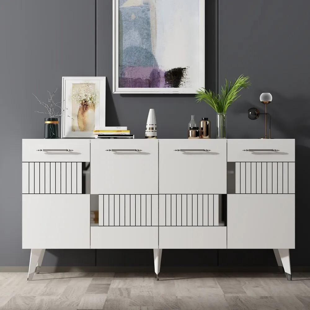 Komoda Moda White Silver