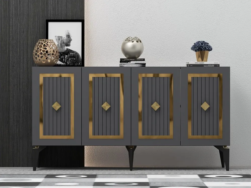 Komoda Nora Anthracite Gold