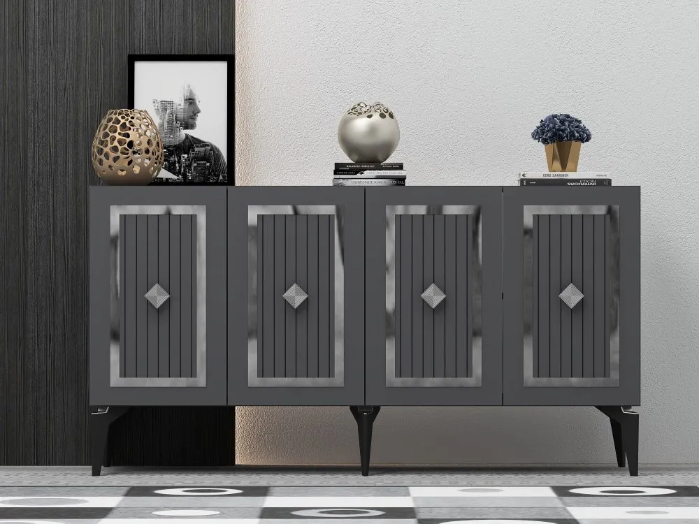 Komoda Nora Anthracite Silver