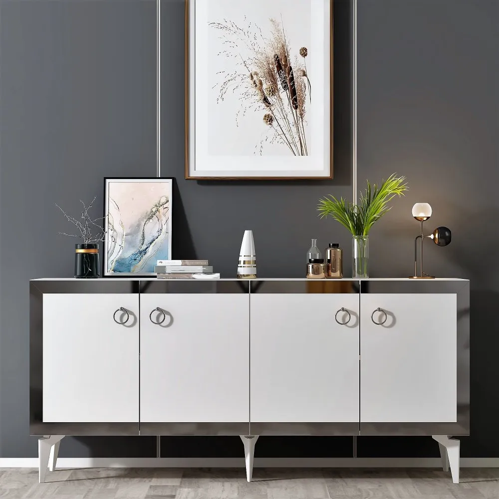 Komoda Ponny White Silver