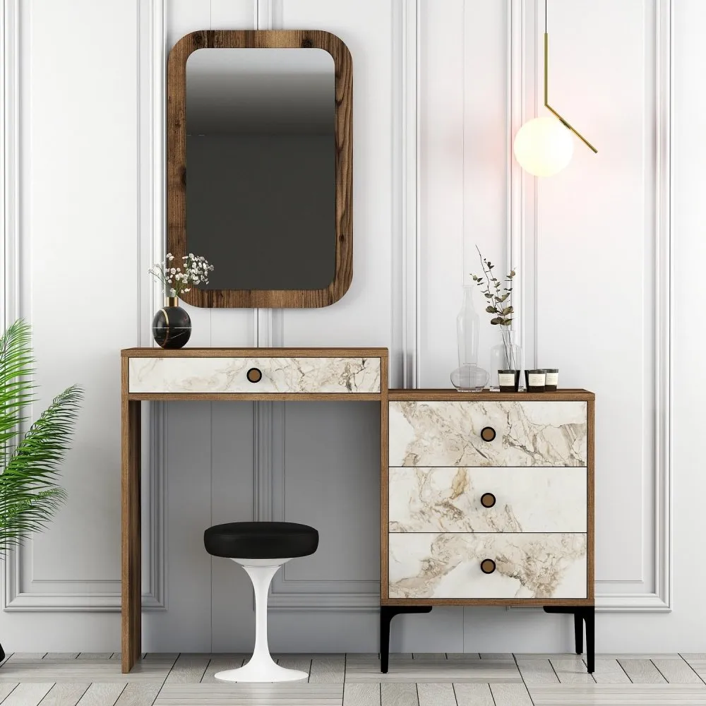 Komoda sa ogledalom Lizbon 545 Walnut White