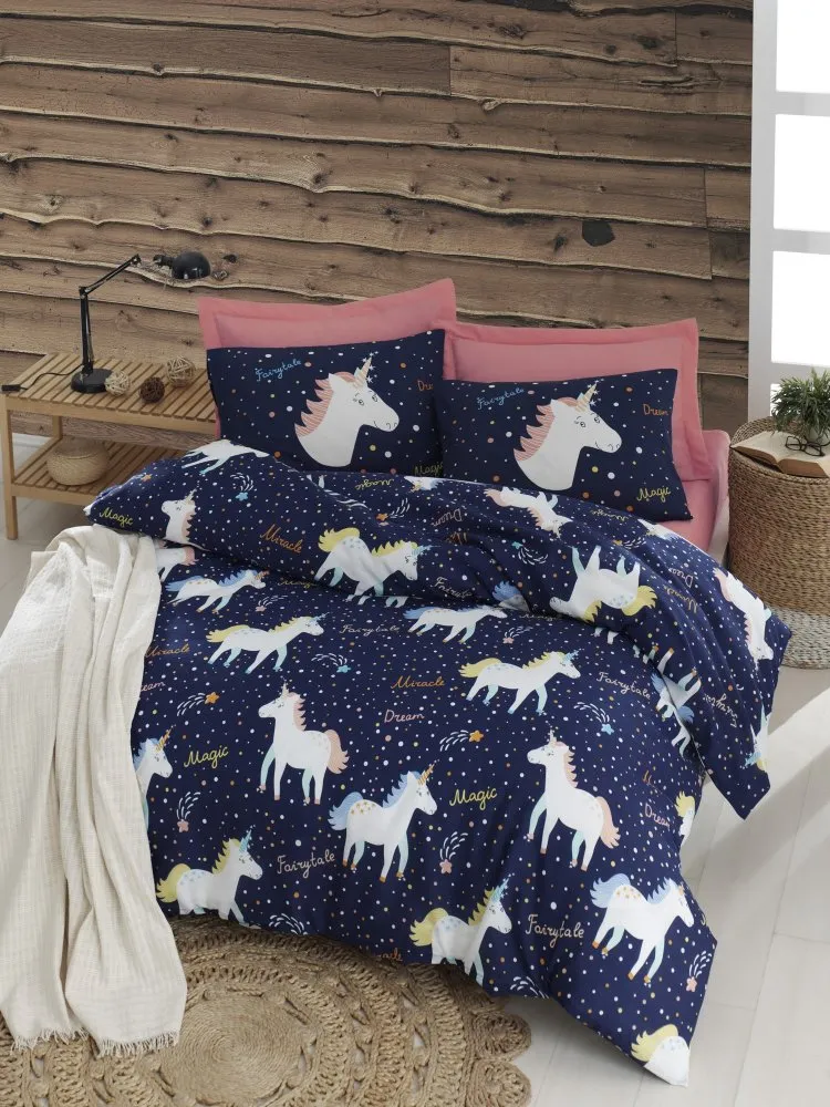 Komplet posteljina (200x220) Magic Unicorn Dark Blue