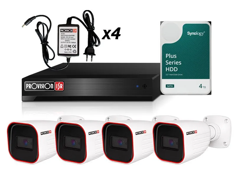 Komplet video nadzor: 4x Provision kamere , snimač , HDD 4TB i 4 x napajanje