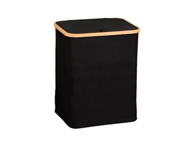 KORPA ZA PRLJAVI VEŠ SA BAMBUS OKVIROM CRNA 51CM