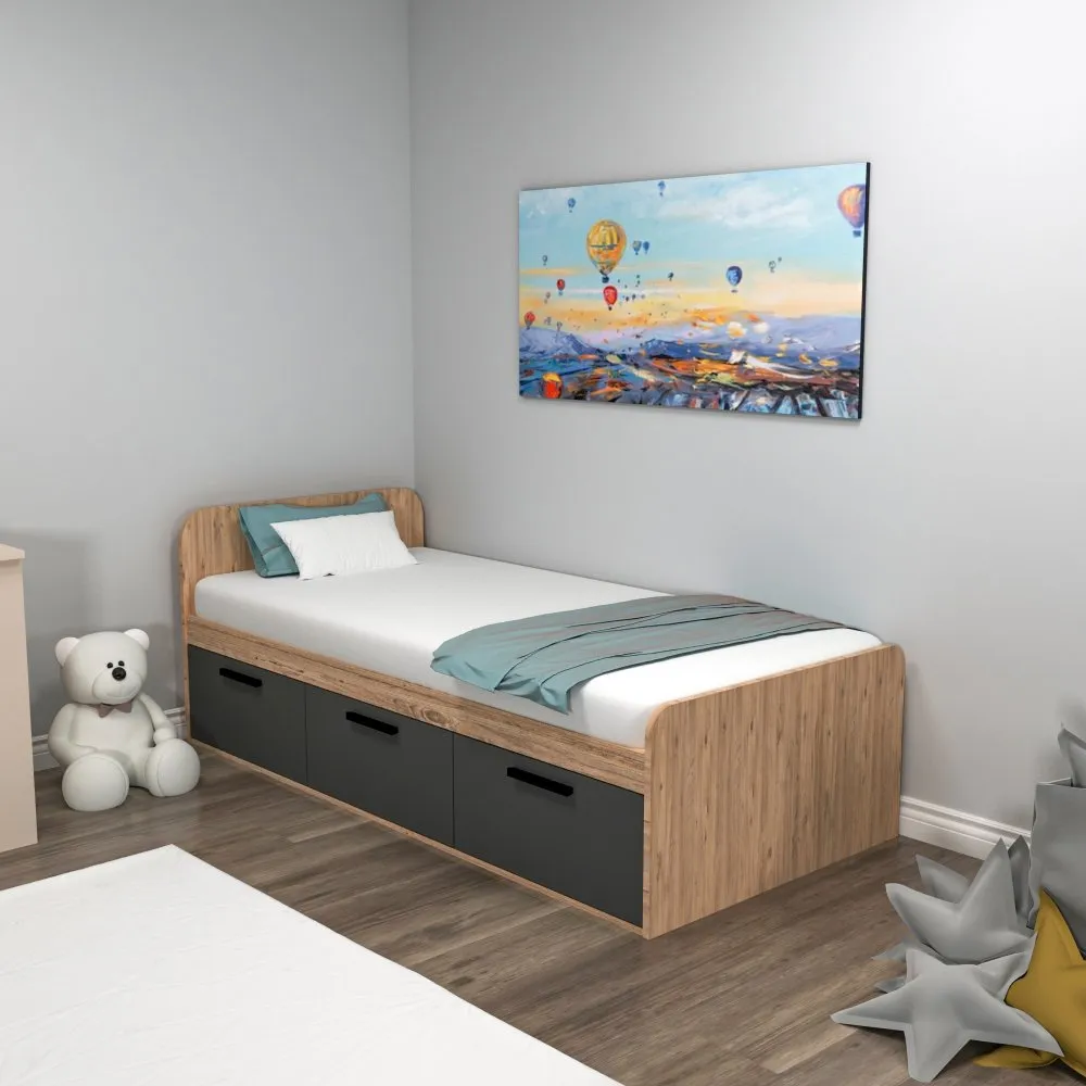Krevet Akser Atlantic Pine Anthracite
