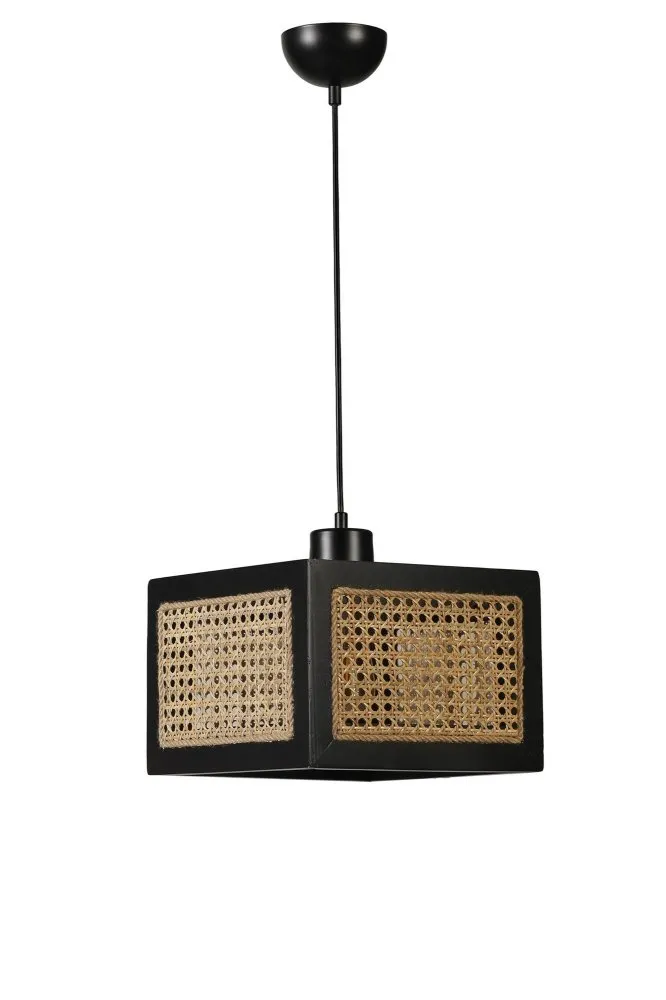Kumsal Buyuk Tekli Siyah Rattan luster