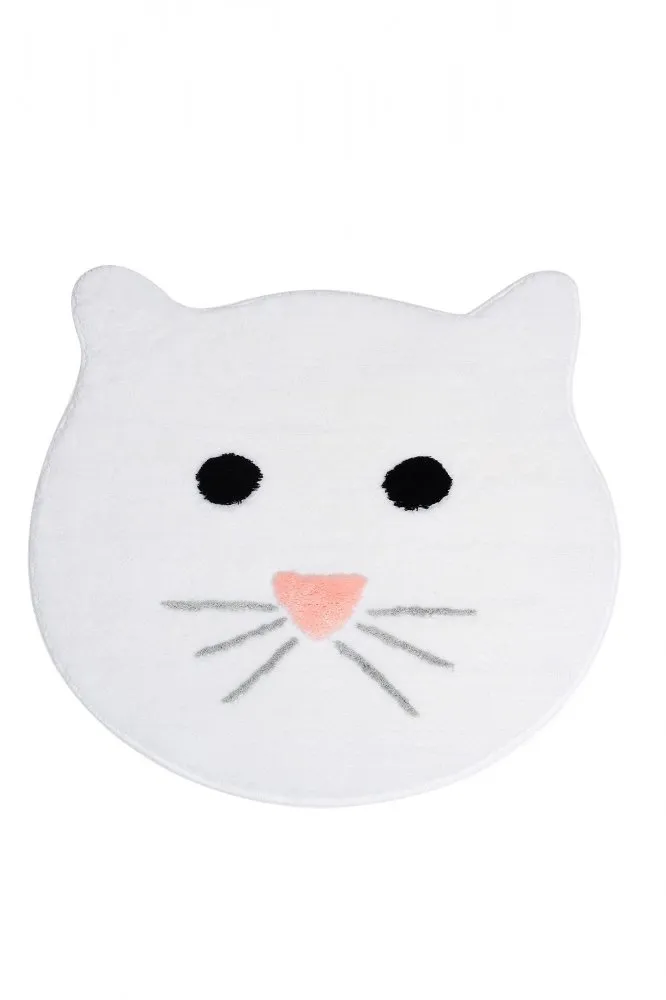 Kupatilski otirač Cat White