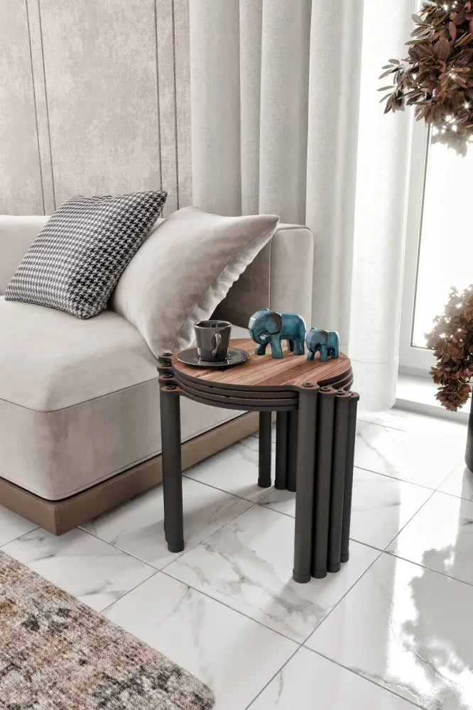 Lavia 4 Walnut set stolova