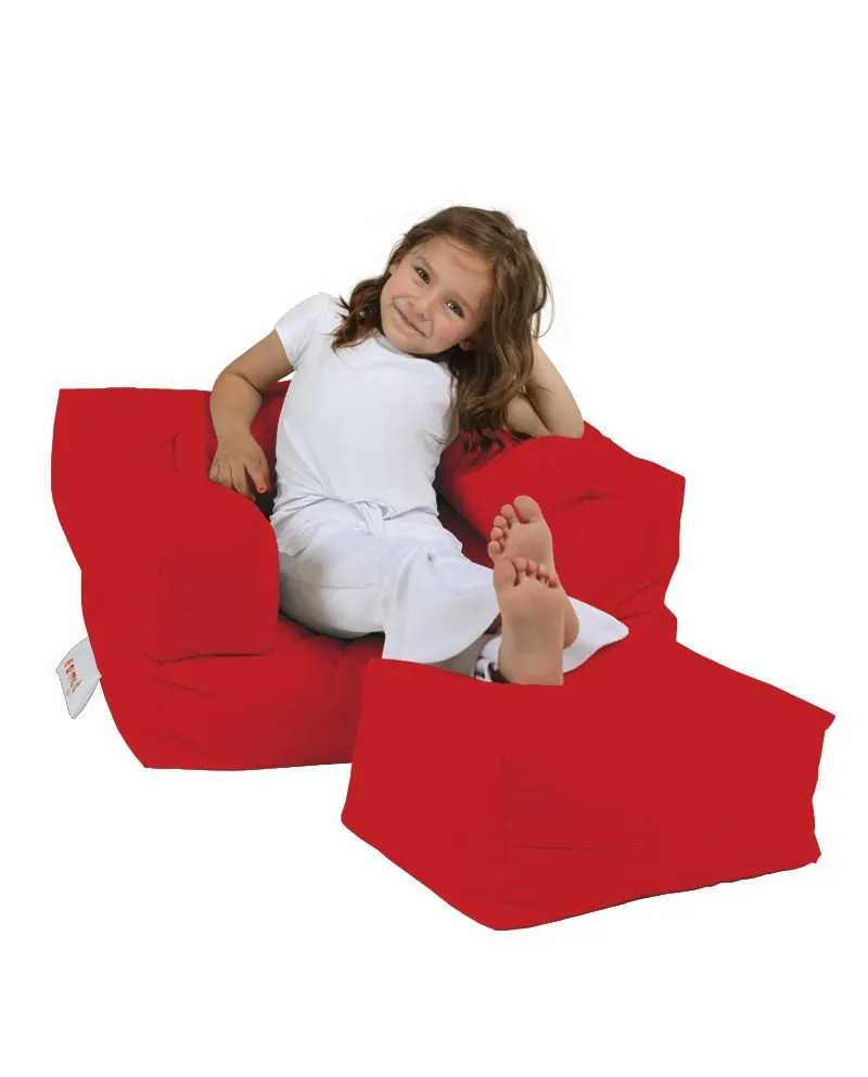 Lazy bag Kids Single Seat Pouffe Red