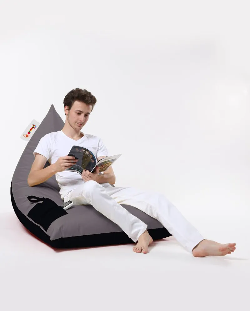 Lazy bag Pyramid Large Double Color Bed Pouf Fume