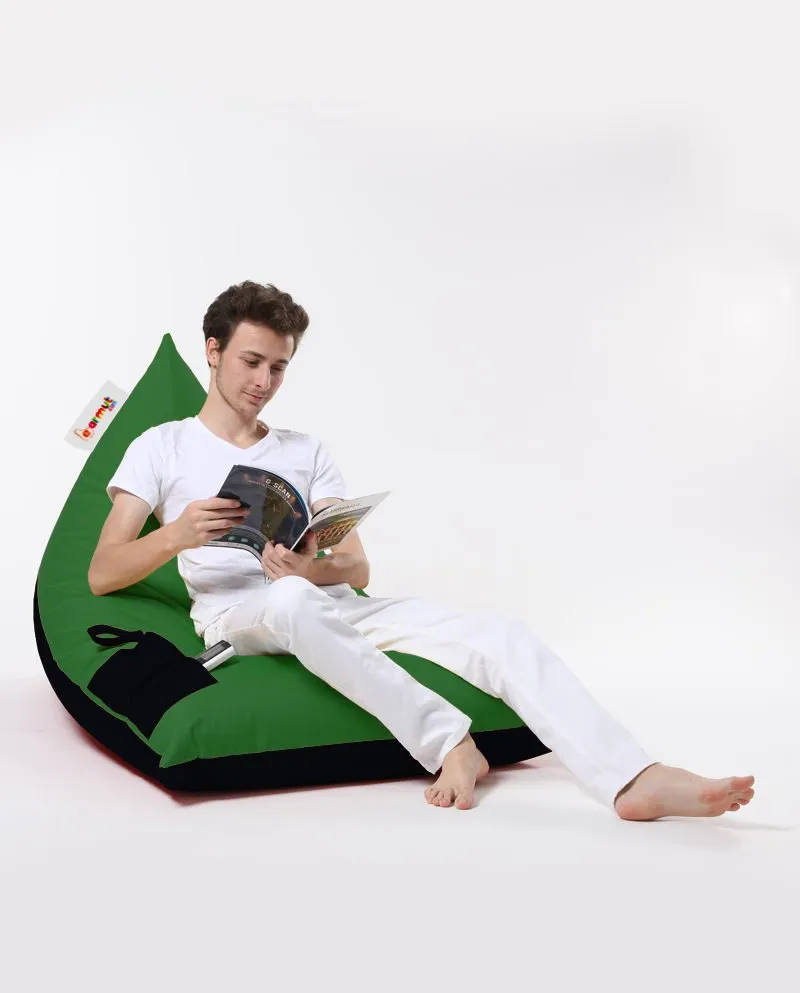 Lazy bag Pyramid Large Double Color Bed Pouf Green