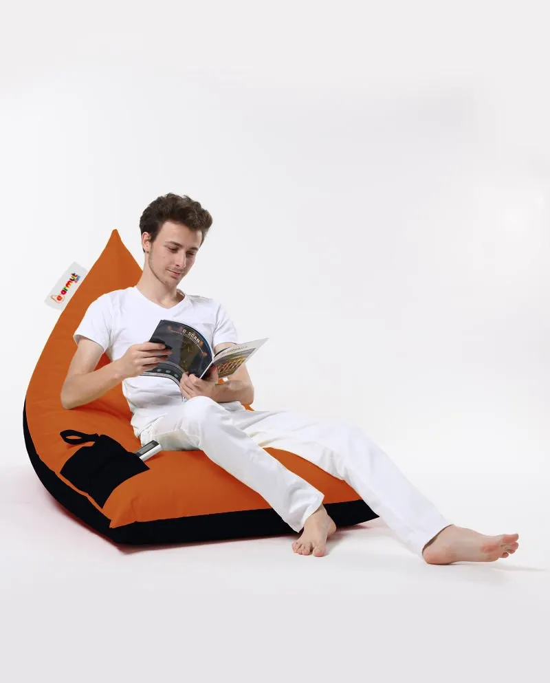 Lazy bag Pyramid Large Double Color Bed Pouf Orange