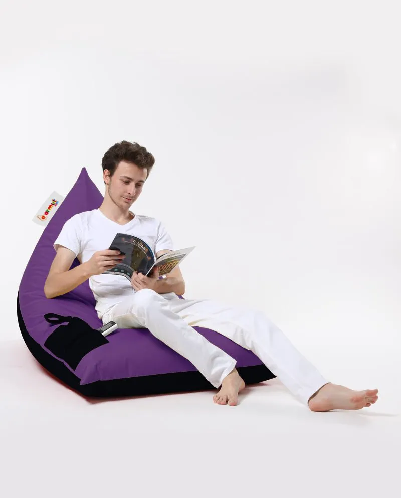 Lazy bag Pyramid Large Double Color Bed Pouf Purple