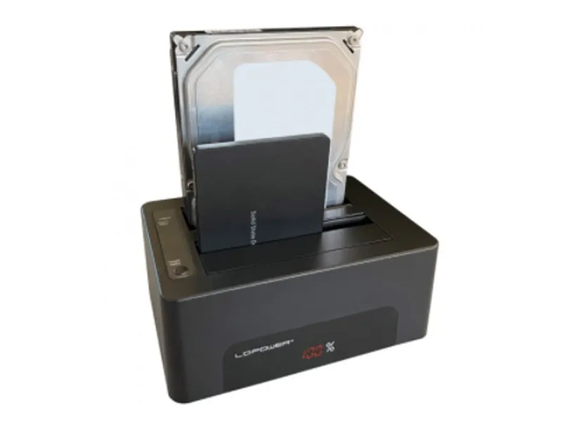 LC-DOCK-U3-V crni sa displejom HDD docking station 2xSSD/HDD
