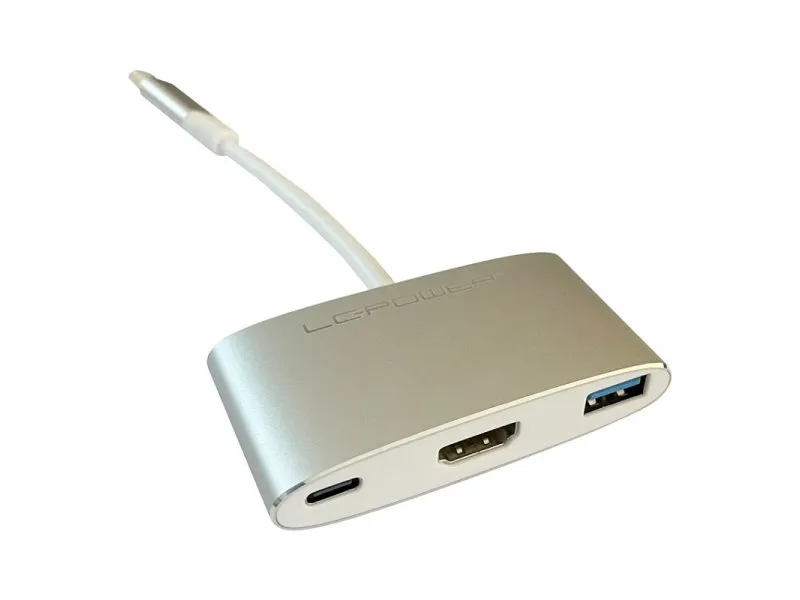 USB Tip-C Hub, 1x USB3.0 ,1x Tip-C port za punjenje, 1x HDMI 4K (LC-HUB-C-MULTI-4)