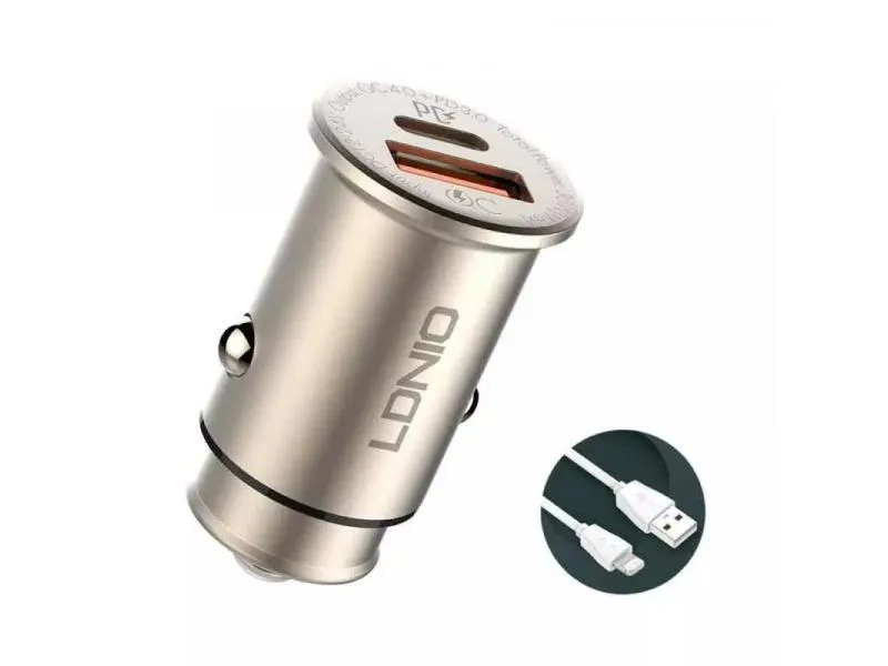 C506Q 30W dual auto punjač sa Lightning kablom