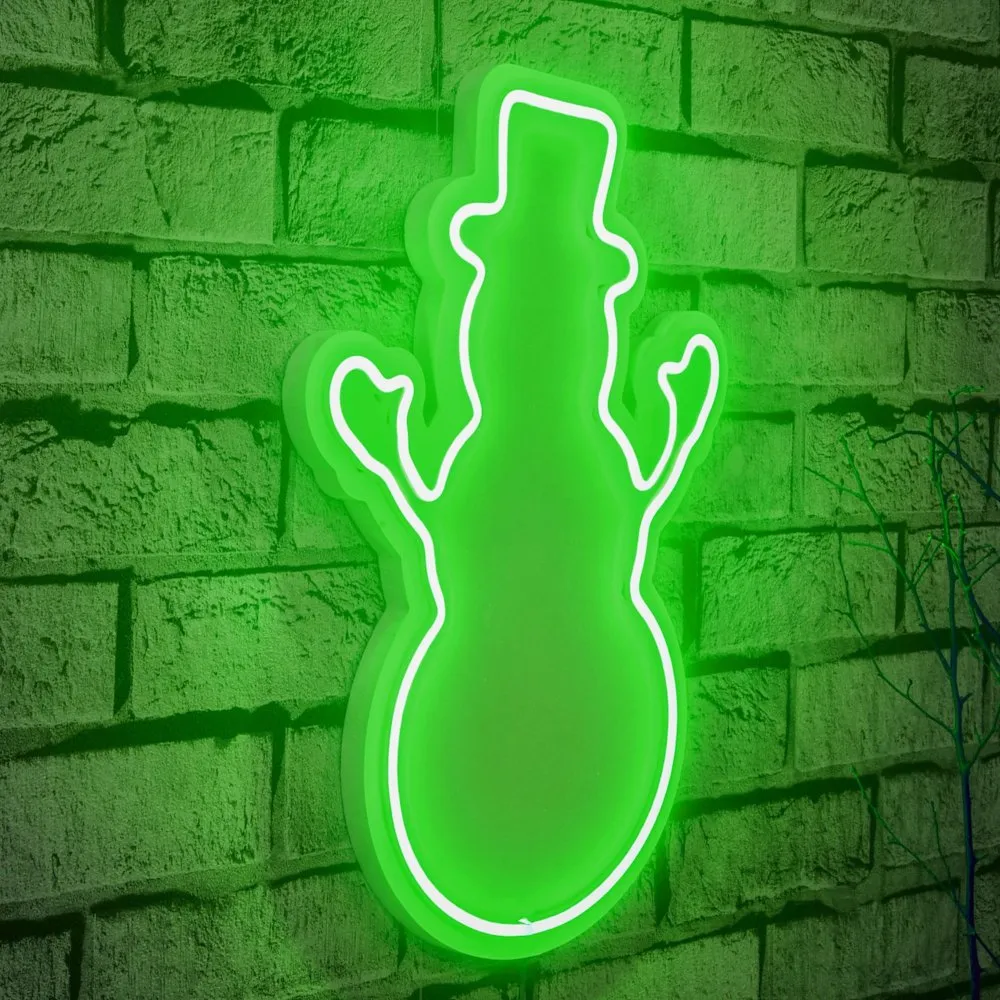 LED dekoracija Snowman Green