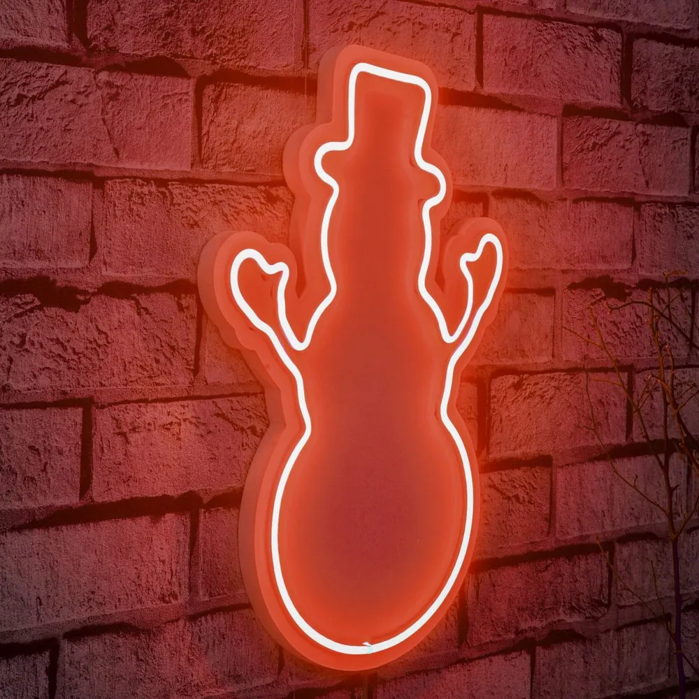 LED dekoracija Snowman Red